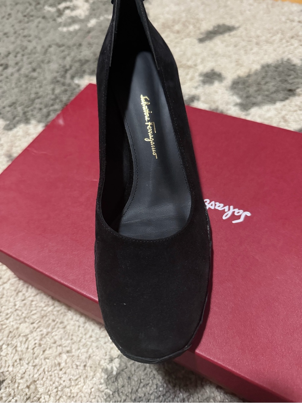 Salvatore Ferragamo Black Suede Women's Pump Heel
